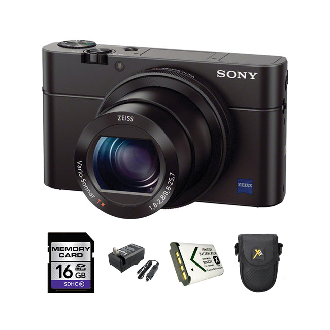 Sony Cyber-shot DSC-RX100 III Digital Camera + 2 Batteries, 16GB Bundle