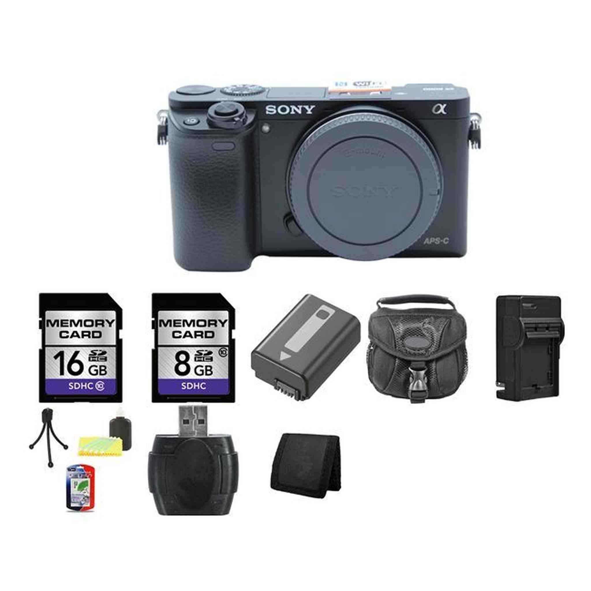 Sony A6000 Mirrorless Digital Camera - Black 24GB Package Sony