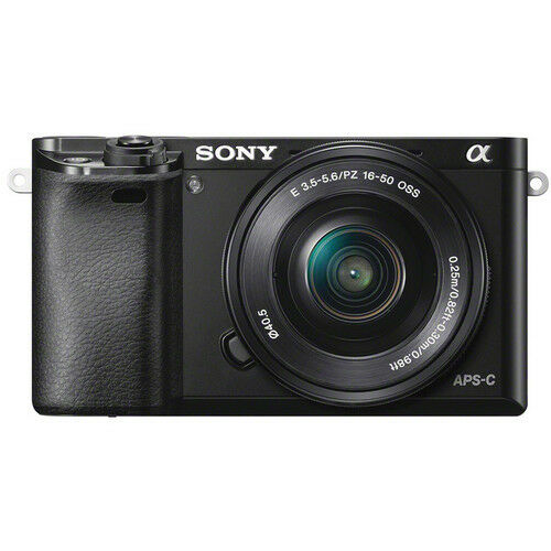 Sony A6000 Digital Camera w/16-50mm Lens - Black + 2 Batteries, 32GB Bundle