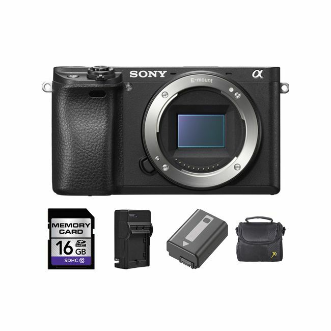 Sony Alpha a6300 Mirrorless Digital Camera (Body Only) + 2 Batteries,16GB Bundle