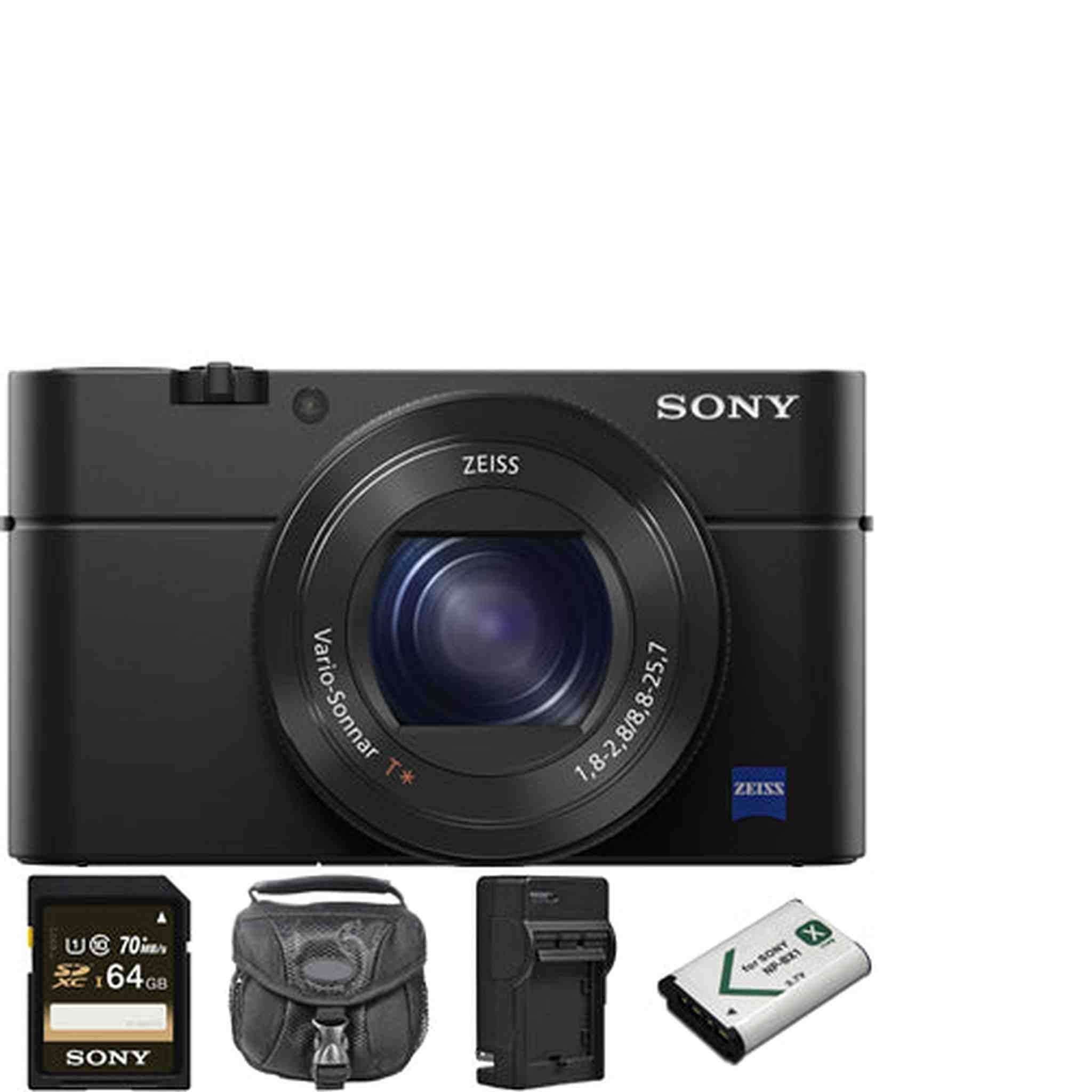 Sony Cyber-shot DSC-RX100 IV Digital Camera + 2 Batteries, 64GB & More