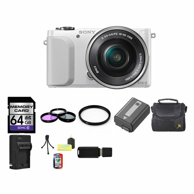 Sony NEX-3N Digital Camera w/16-50mm - White 64GB Package