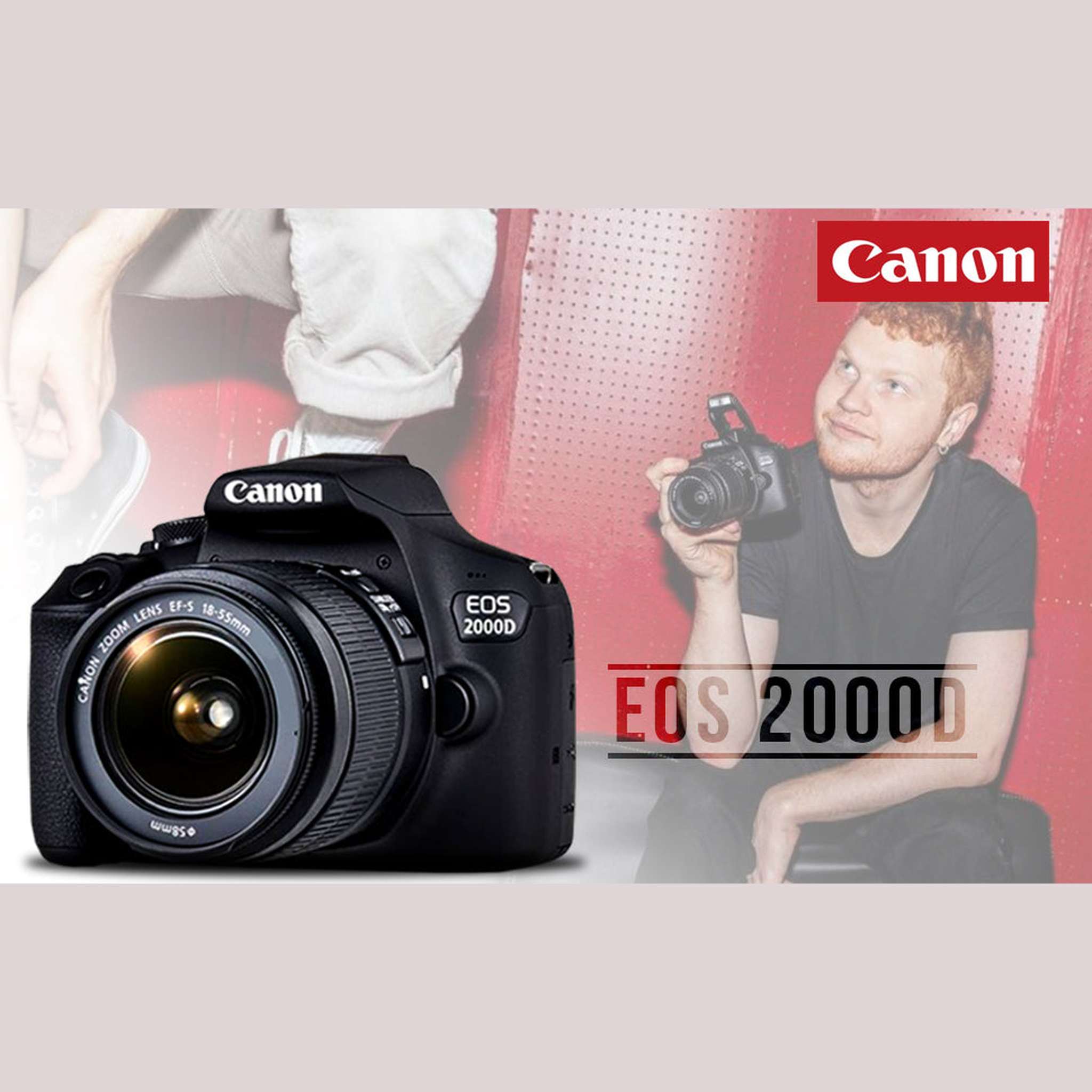 Canon EOS 2000D / Rebel T7 DSLR Camera + 18-55mm Lens, 58mm Filters Bundle - Reconditioned Canon
