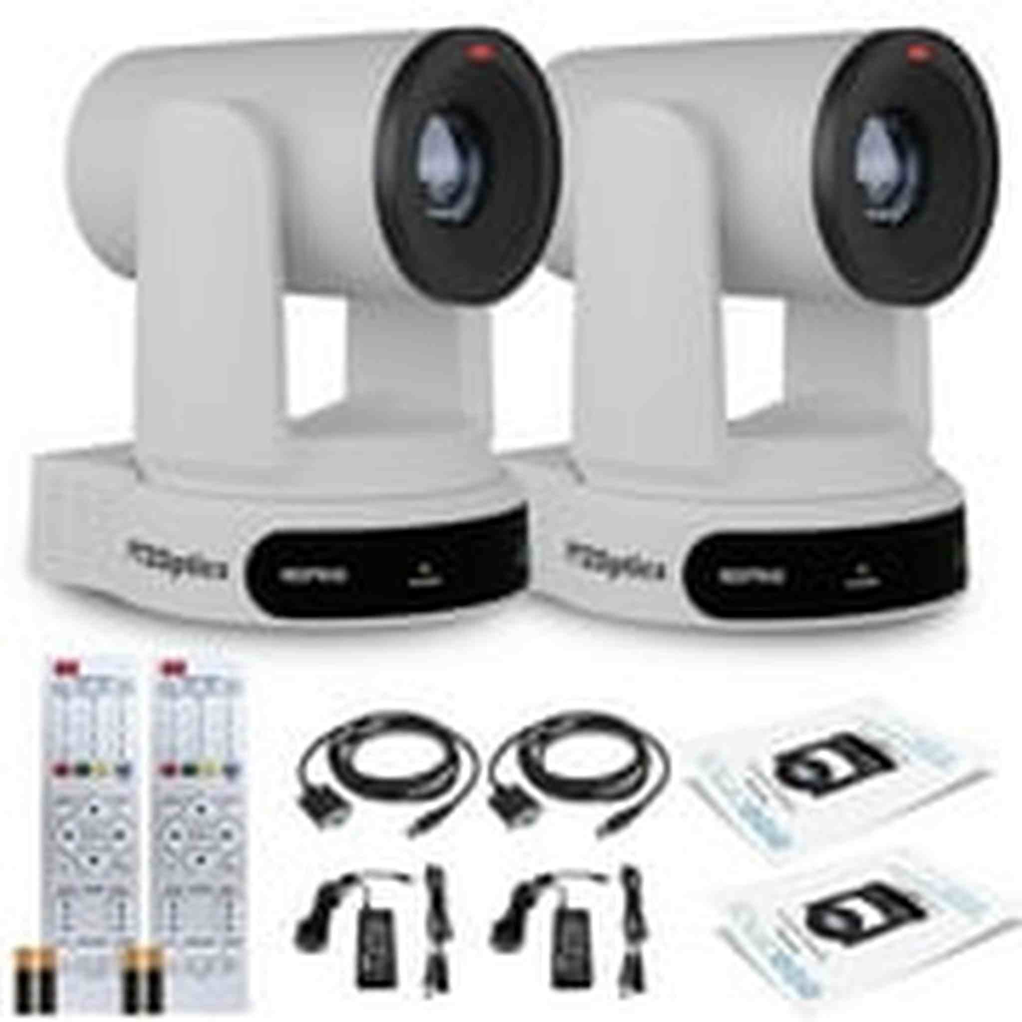 2 x PTZOptics Move 4K PTZ Camera with 30x Zoom White PT30X-4K-WH-G3 PTZOptics