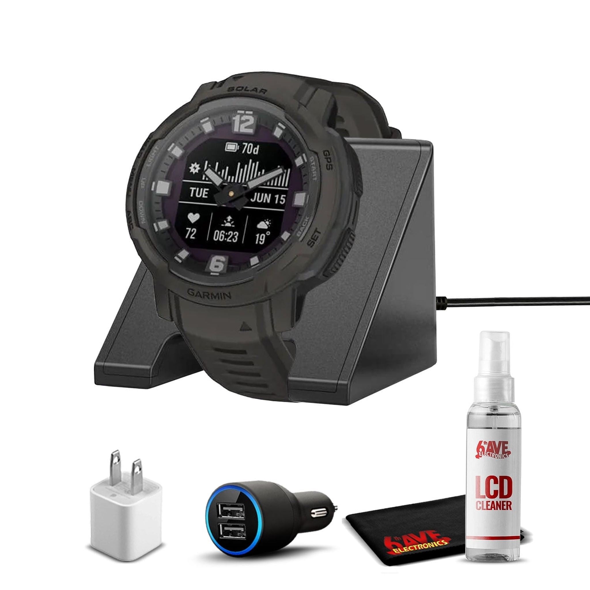 Garmin Instinct Crossover Solar Smartwatch with Standard Accessories Garmin