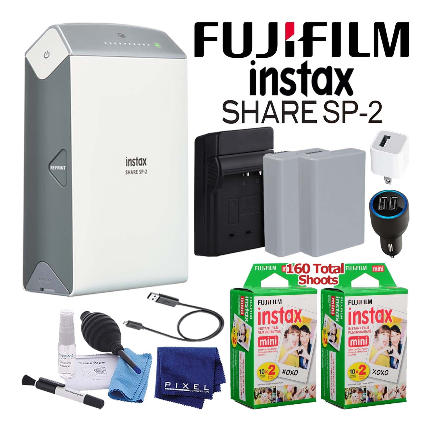 Fujifilm Instax Share SP-2 Smartphone Printer with 160 Films + Battery