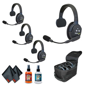Eartec UL4S UltraLITE 4-Person Headset System USA Bundle 1