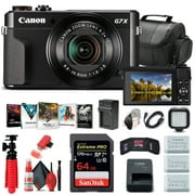 Canon PowerShot G7 X Mark II Digital Camera (1066C001) + 64GB Card + Extra Battery Bundle