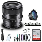 Sigma 65mm f/2 DG DN Contemporary Lens for Leica L + 64GB SD Card Bundle