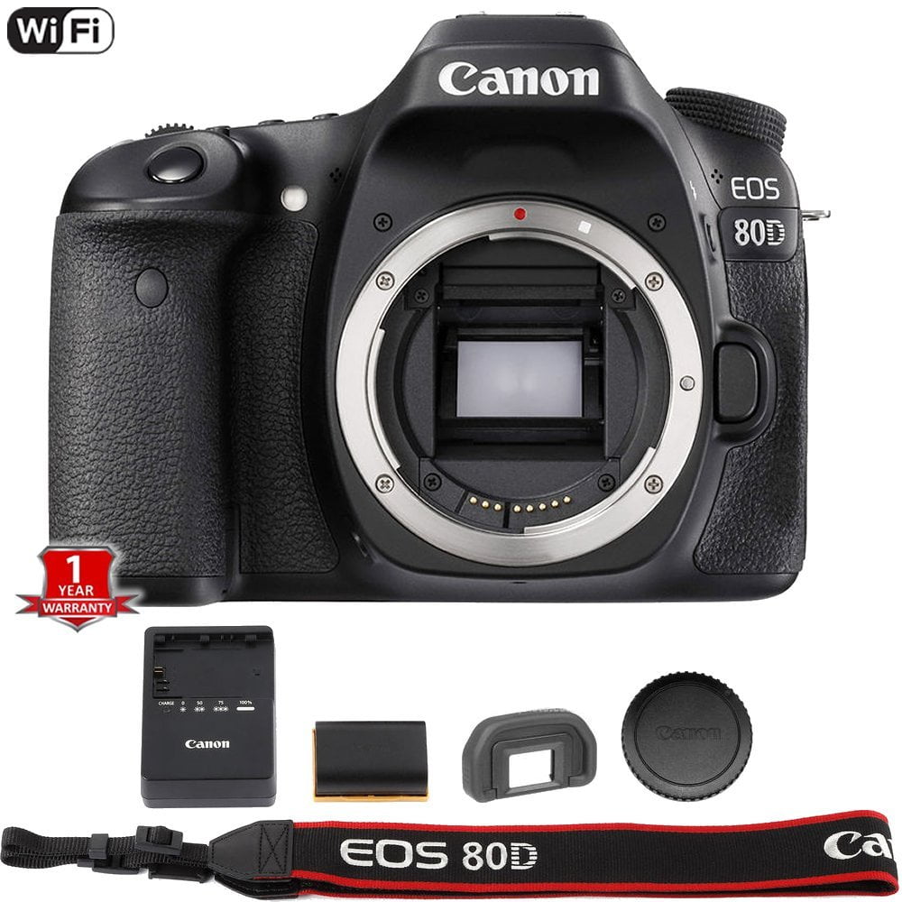 Canon EOS 80D Digital SLR Camera Body (Black) (International Model) No Warranty