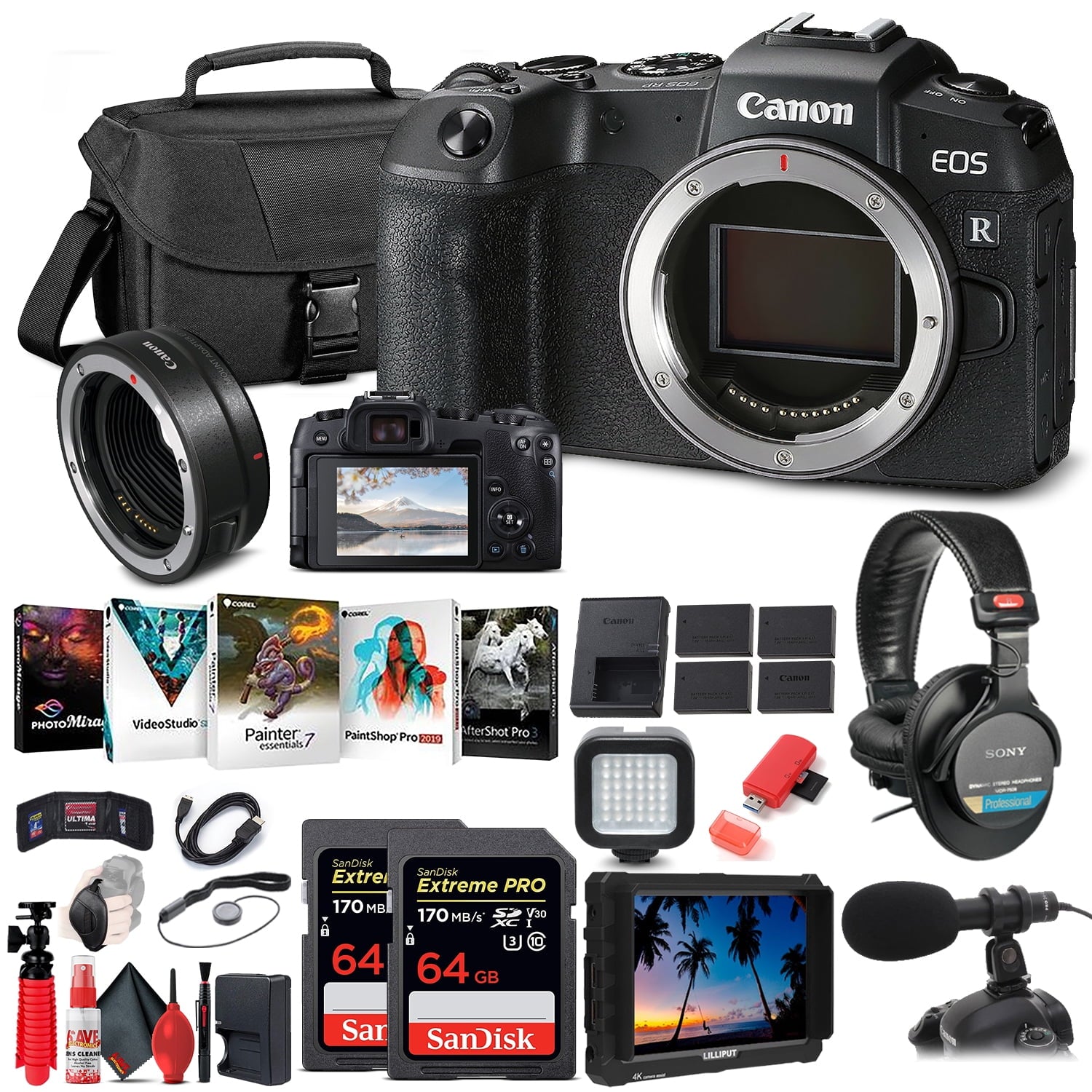 Canon EOS RP Mirrorless Digital Camera (3380C002) + 4K Monitor Bundle