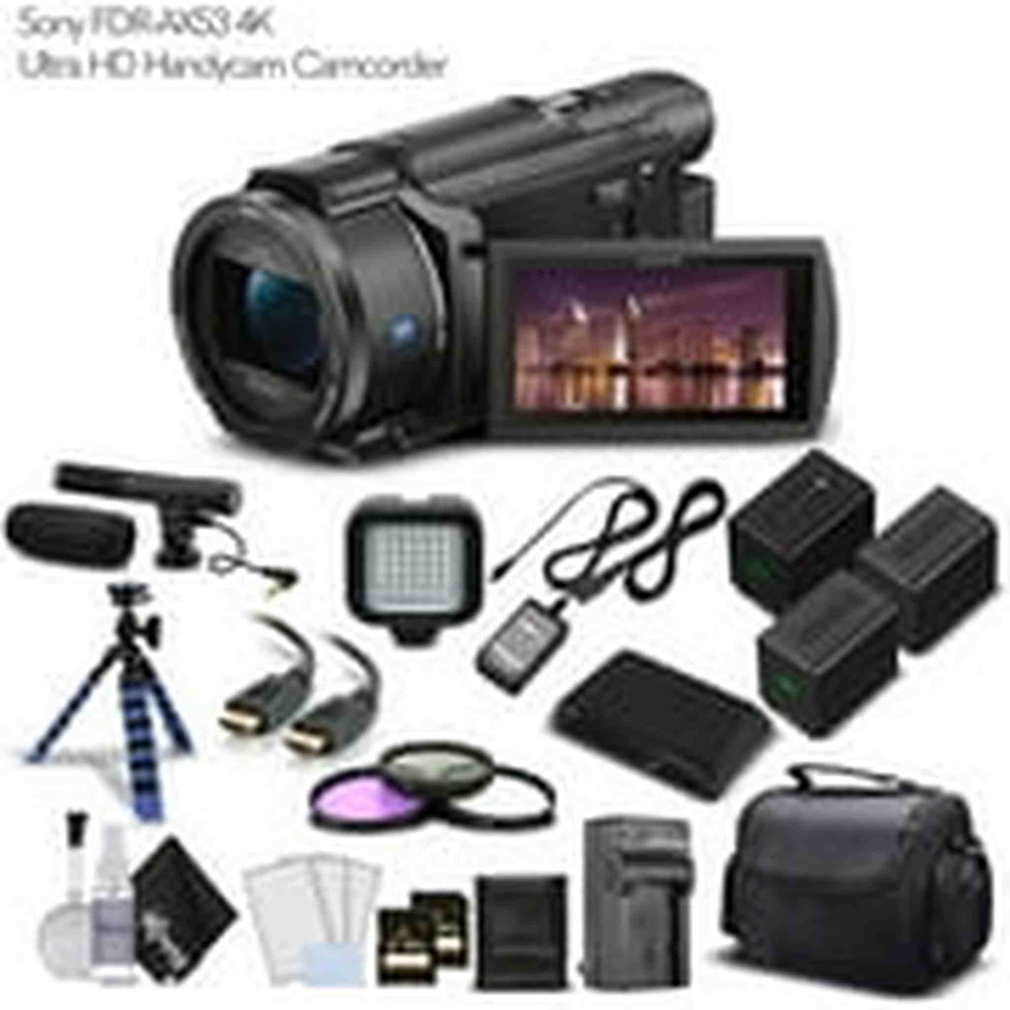 Sony FDR-AX53 4K Ultra HD Handycam Camcorder. - Professional Bundle Sony