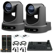 2 x PTZOptics Move SE PTZ Camera with 30x Optical Zoom PT30X-SE-GY-G3 + SuperJoy PTZ Camera Controller