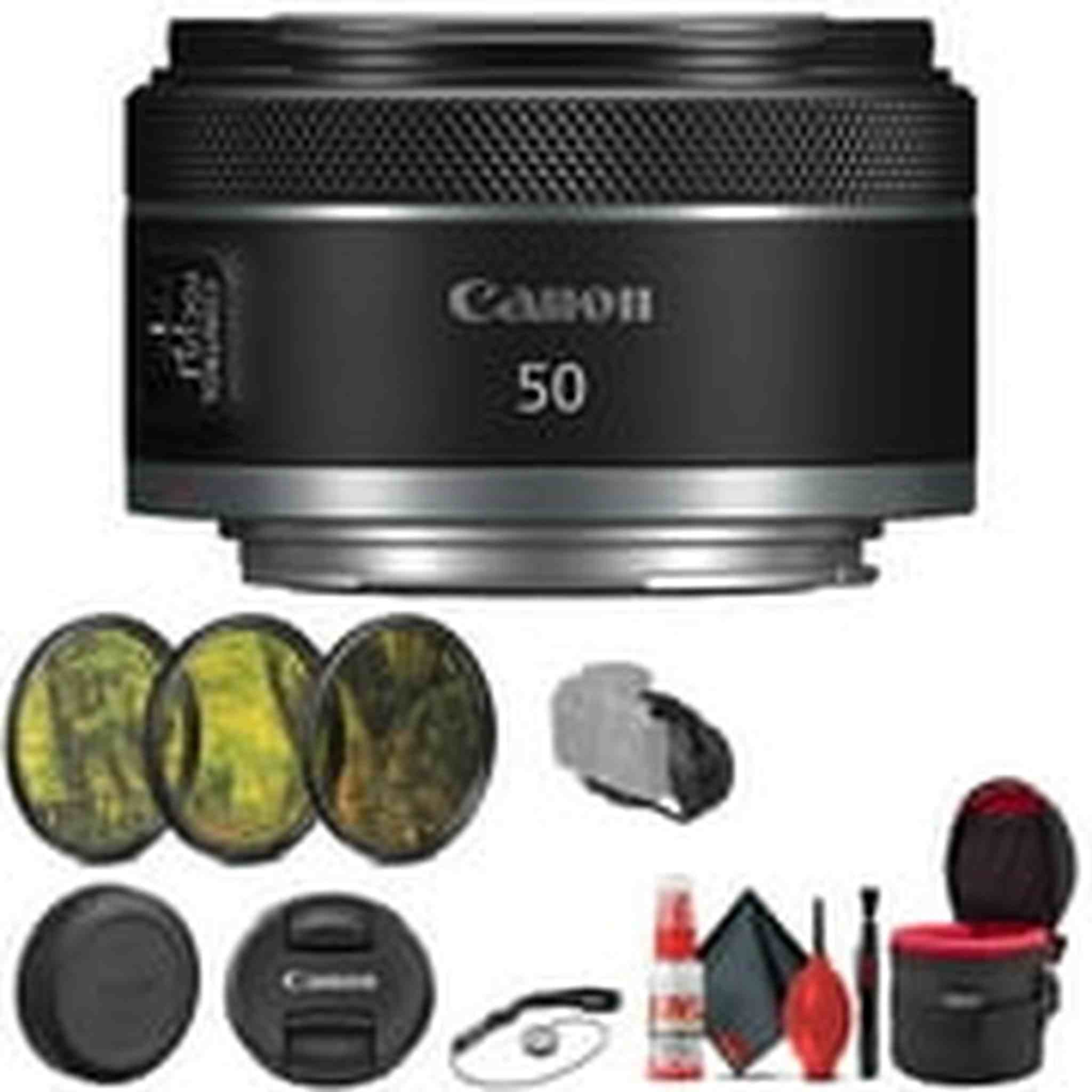 Canon RF 50mm f/1.8 STM Lens with 3-Piece Filter Kit & More 4515C002 Canon