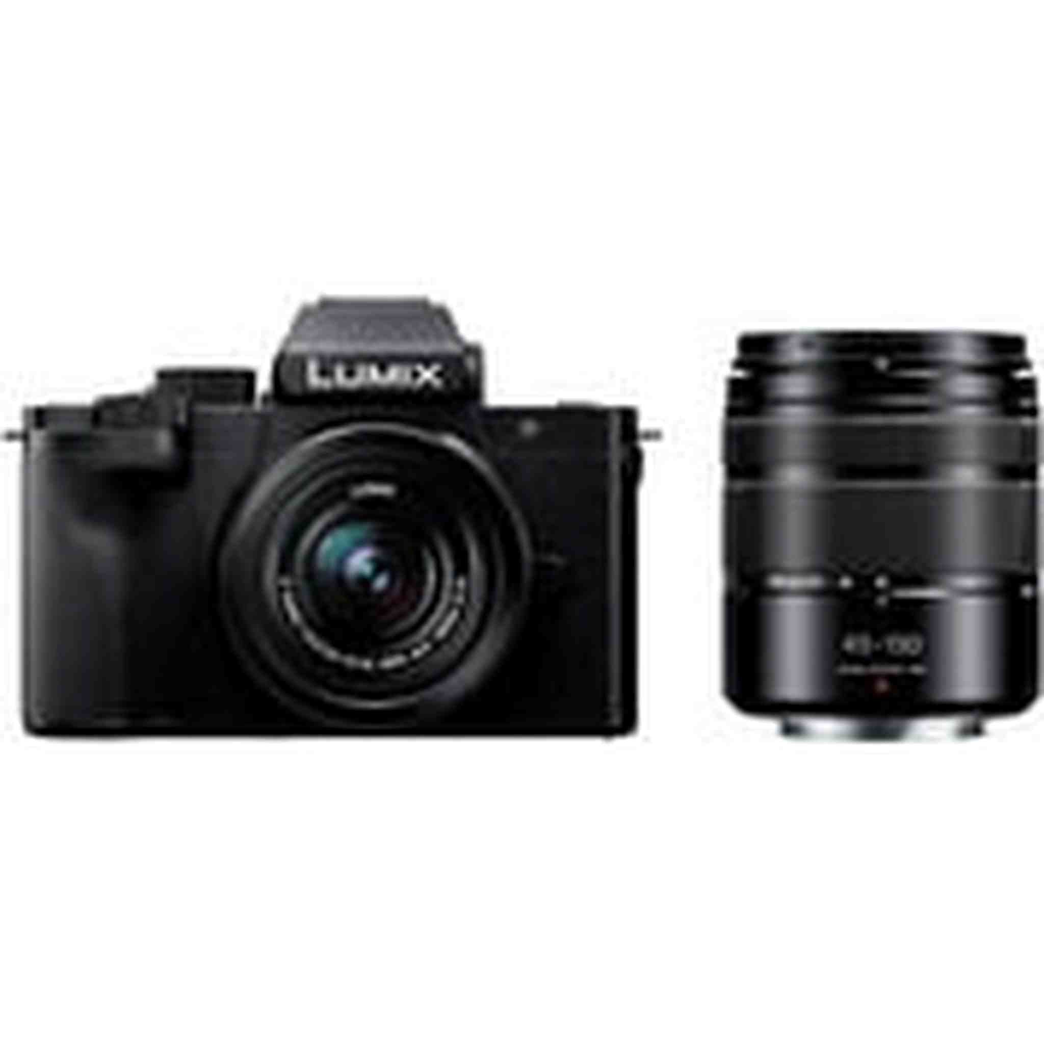 Panasonic LUMIX G100 4k Mirrorless Camera for Photo and Video, Built-in Microphone with Tracking, Micro Four Thirds Interchangeable Lens System, 12-32mm + 40-150mm Lenses , 5-Axis Hybrid I.S., DC-G100DW/W Black Panasonic