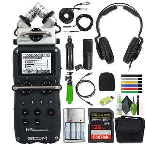 Zoom H5 4-Track Portable Recorder for Audio for Video, Music, and Podcasting, Stereo Microphones, 2 XLR/TRS Inputs, USB Audio Interface, Battery Powered
