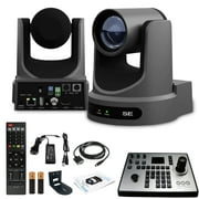 PTZOptics Move SE PTZ Camera with 20x Optical Zoom Gray PT20X-SE-GY-G3 + PT-JOY-G4 Controller + Wall Mount