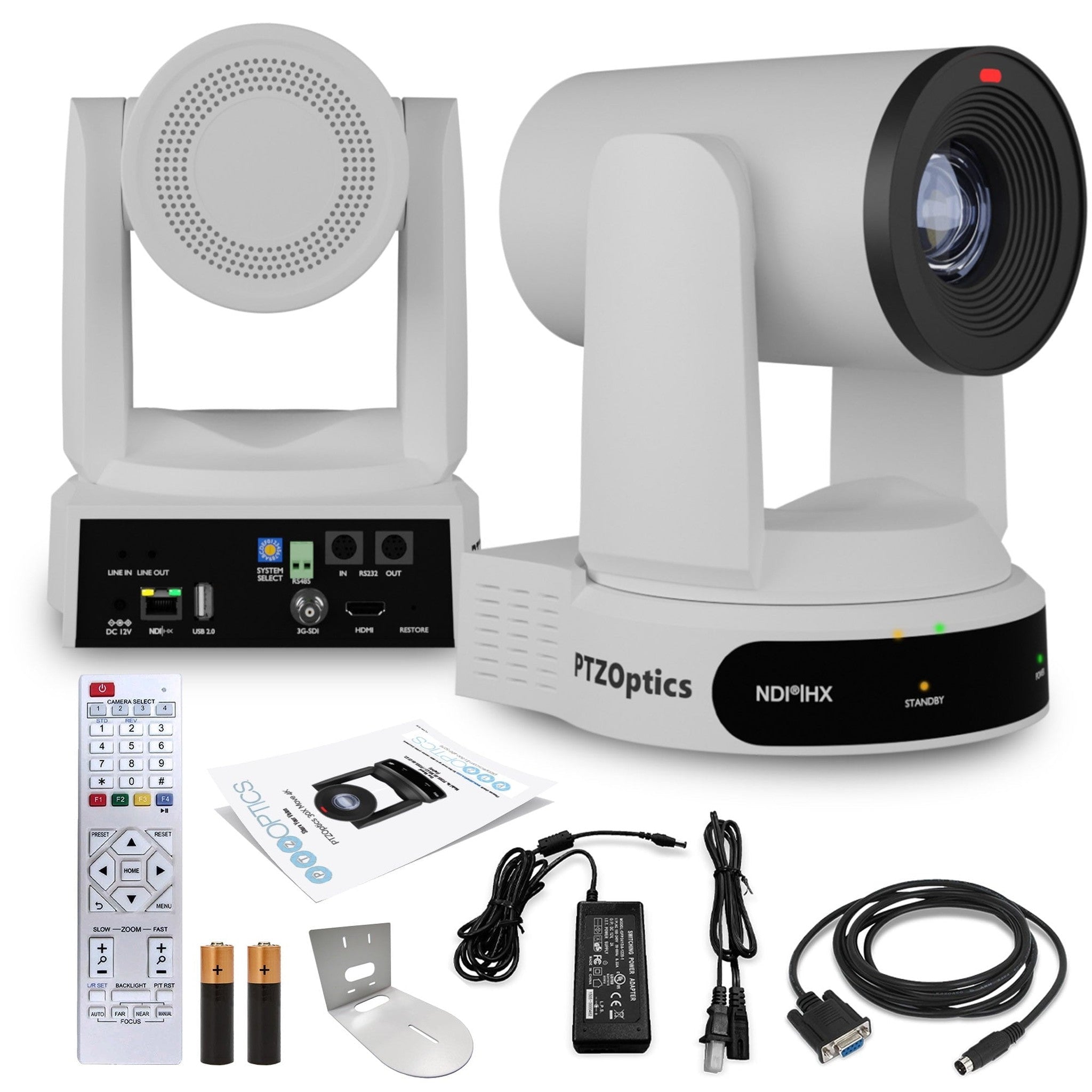 PTZOptics Move 4K PTZ Camera with 30x Zoom White PT30X-4K-WH-G3 + Wall Mount PTZOptics