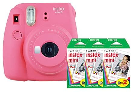 Fujifilm Instax Mini 9 Flamingo Pink Instant Camera Kit with 60 Instax Films