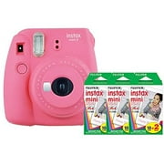 Fujifilm Instax Mini 9 Flamingo Pink Instant Camera Kit with 60 Instax Films