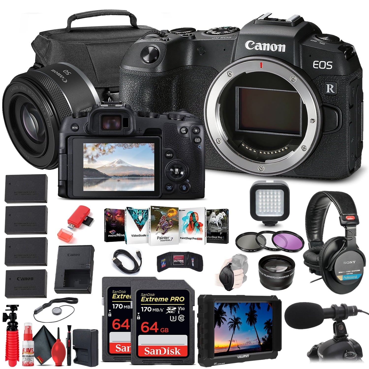 Canon EOS RP Mirrorless Digital Camera 3380C002 + RF 50mm Pro Bundle