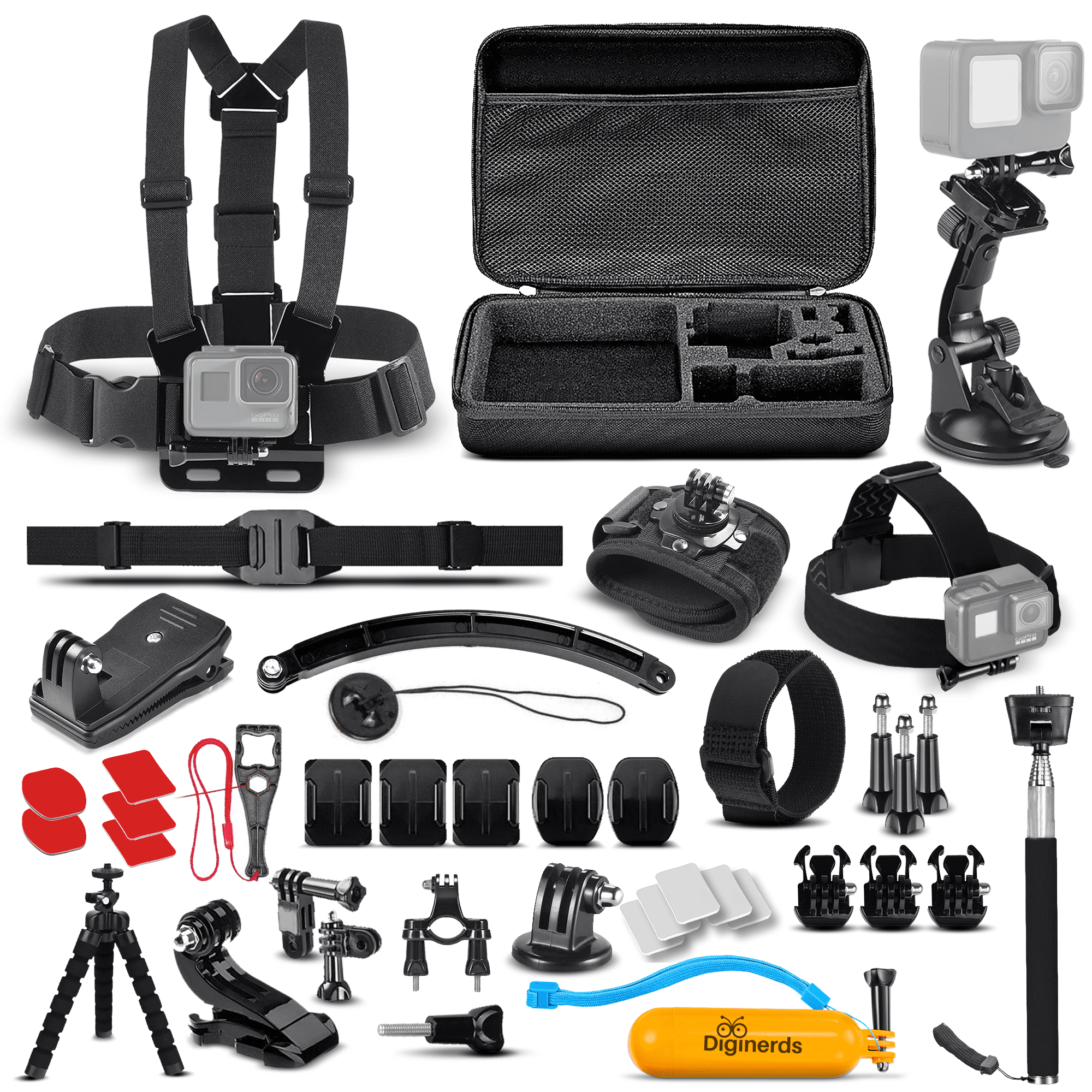 DigiNerds 50 in 1 Action Camera Accessory kit For Gopro and More.