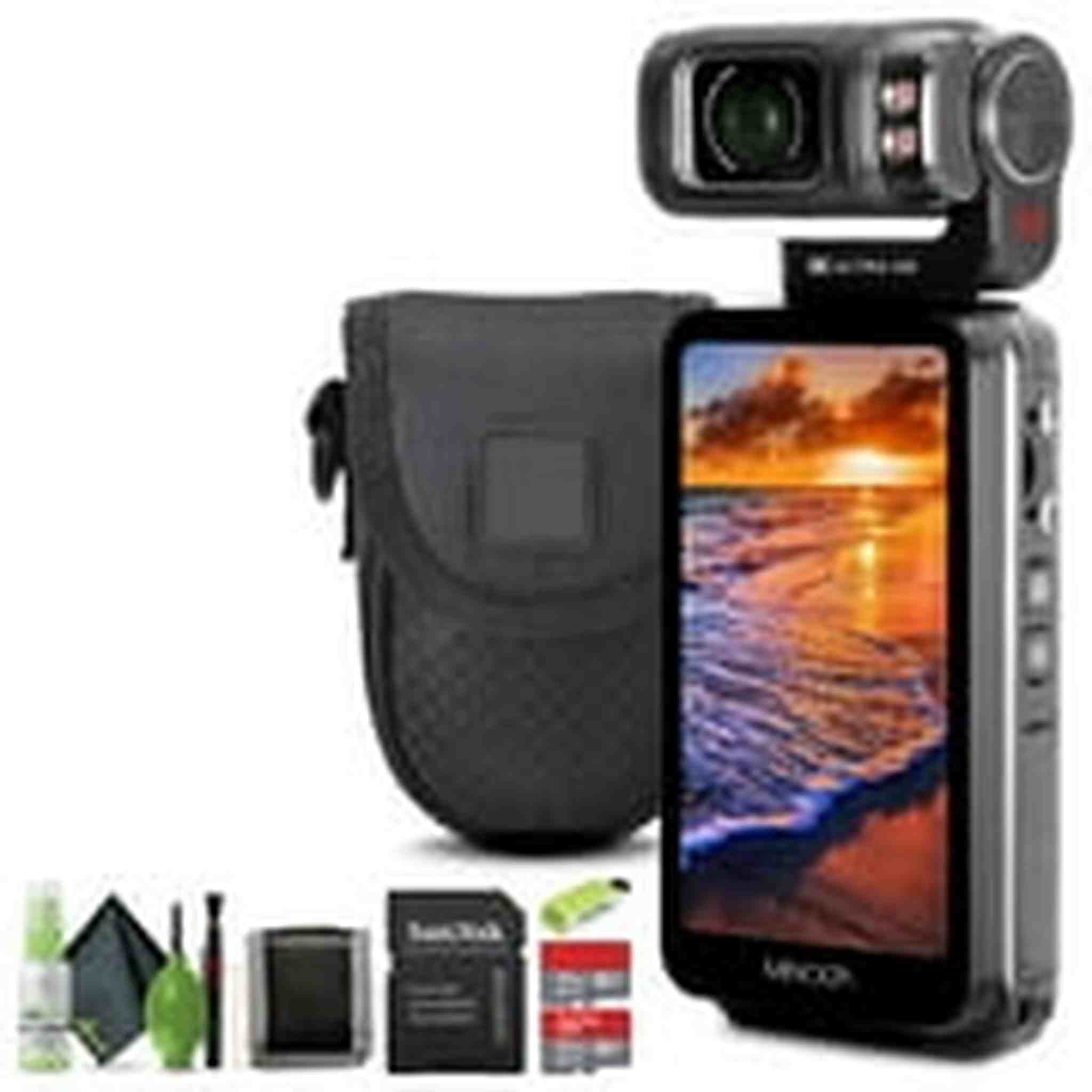 Minolta MN5KGP1 5K Ultra HD 20 MP Handheld Pocket Camcorder w/Motorized Tilting Lens Head Minolta