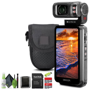 Minolta MN5KGP1 5K Ultra HD 20 MP Handheld Pocket Camcorder w/Motorized Tilting Lens Head Minolta