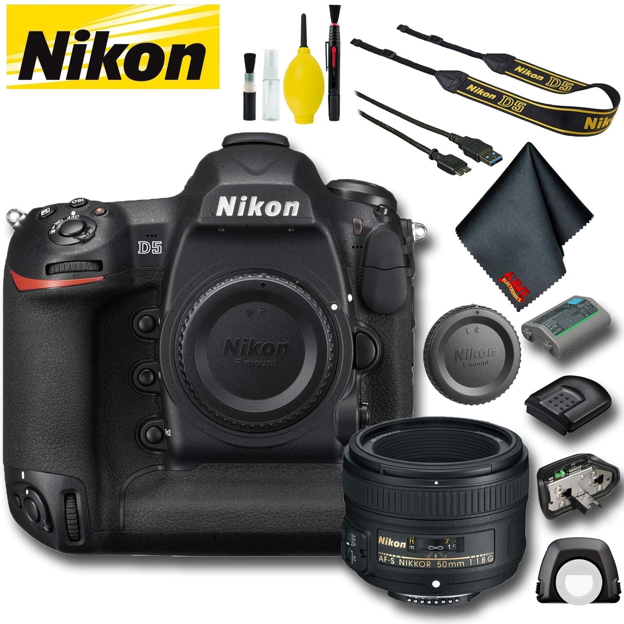 Nikon D5 DSLR Camera Dual CF Slots International Model Basic Bundle
