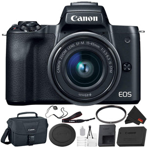 Canon EOS M50 Mirrorless Digital Camera with 15-45mm Lens Deluxe Bundle 01