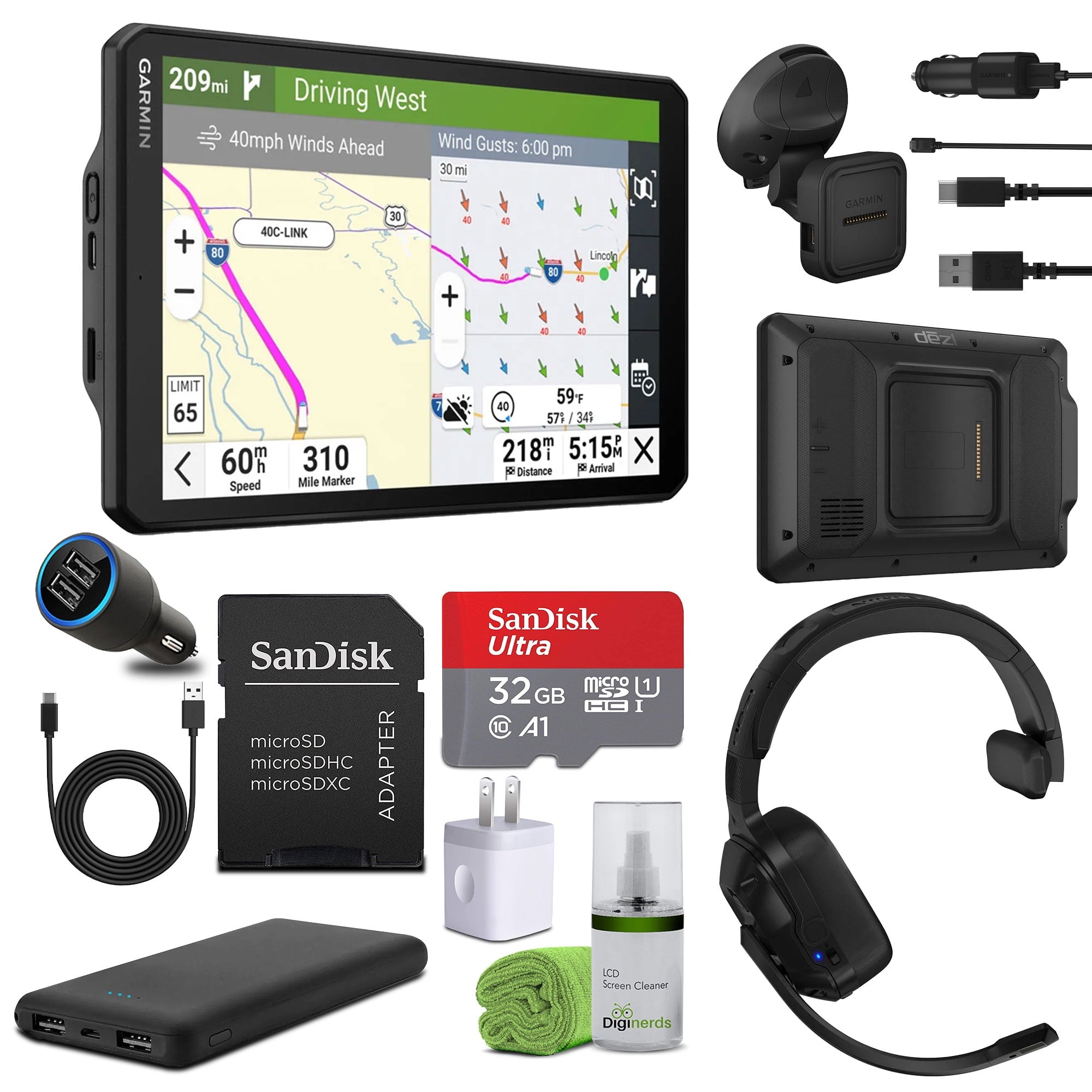 Garmin dezl OTR820, Large, Easy-to-Read 8” GPS Truck Navigator Bundle