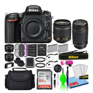 Nikon D750 Digital Camera with Dual Lenses 1543 + 64GB SD Card + Bag Intl