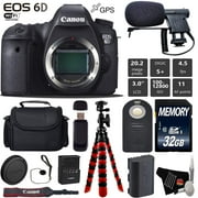 Canon EOS 6D DSLR Camera Body Only + Wireless Remote + Condenser Microphone + Case + Wrist Strap + Tripod + Card Reade