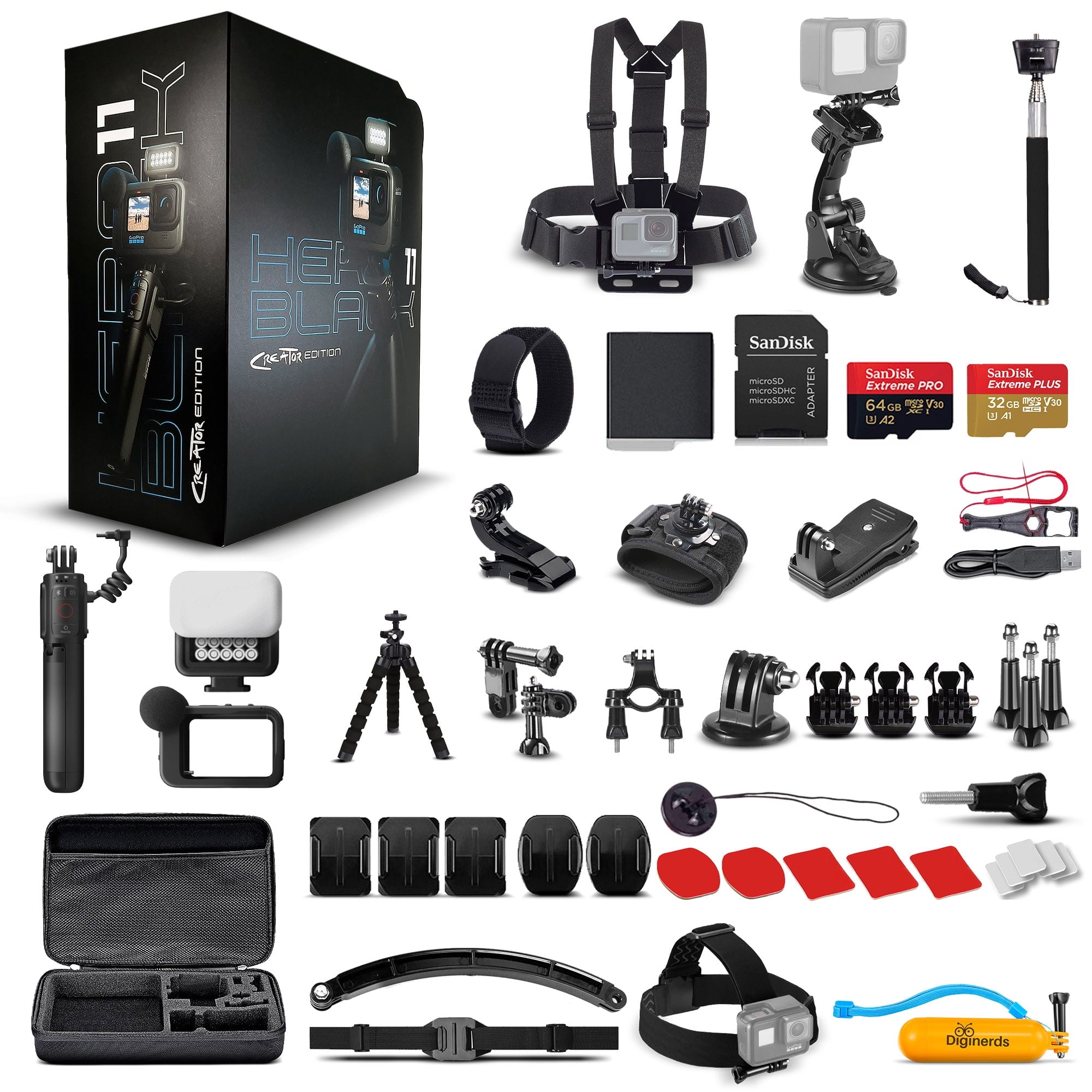 GoPro HERO11 Creator Edition - Action Camera + 64GB + 50 Piece Accessory Kit