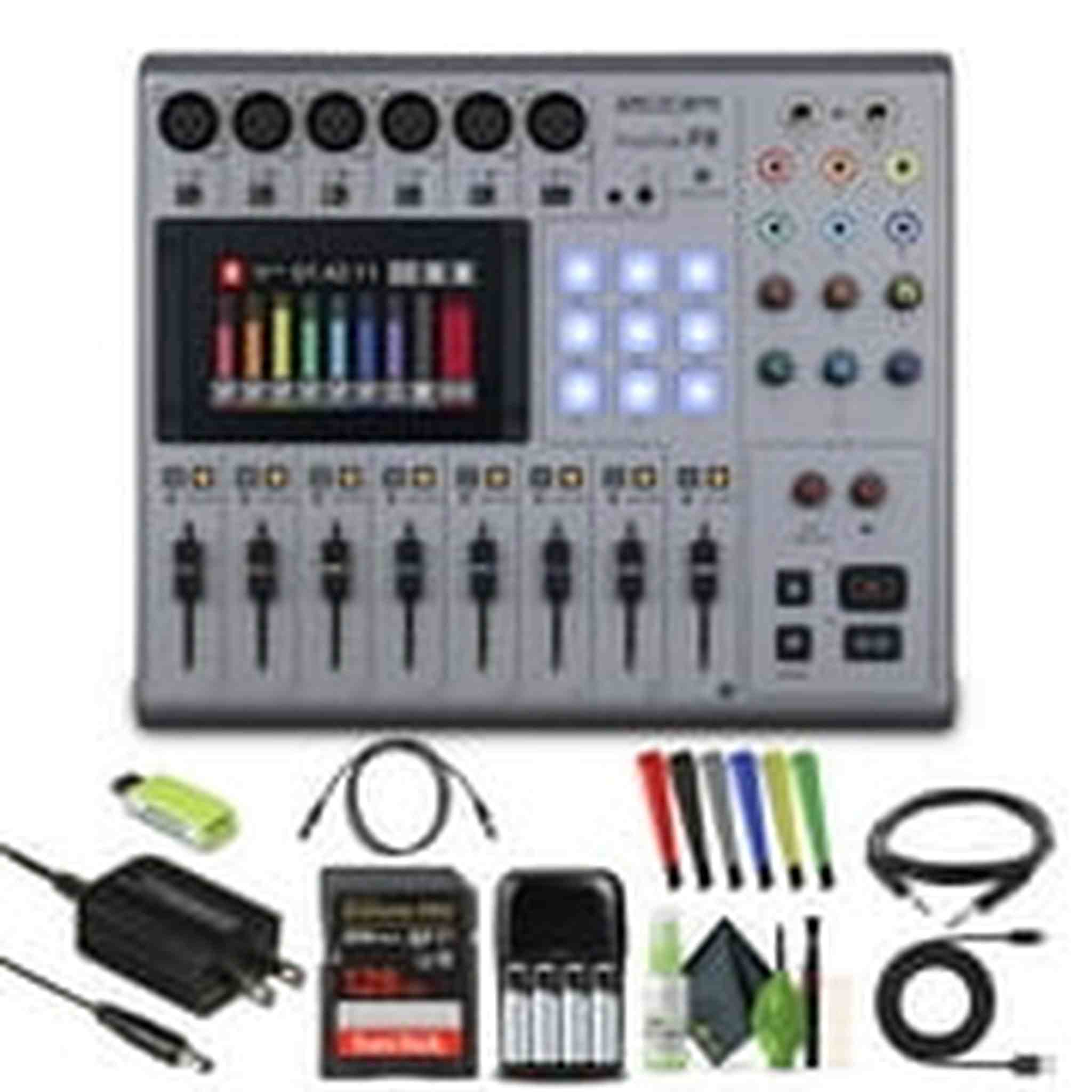 Zoom PodTrak P8 Portable Multitrack Podcast Recorder Bundle with Accessories Zoom
