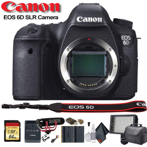 Canon EOS 6D DSLR Camera 8035B002 W/Bag, Extra Battery, LED Light, Mic, Filters and More - Advanced Bundle