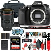 Canon EOS 80D DSLR Camera (Body Only) (1263C004) + Canon EF 24-70mm Lens + 64GB Advanced Bundle