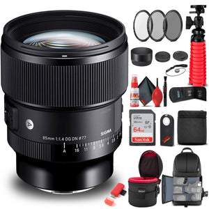 Sigma 85mm f/1.4 DG DN Art Lens for Sony E 322965 Bundle