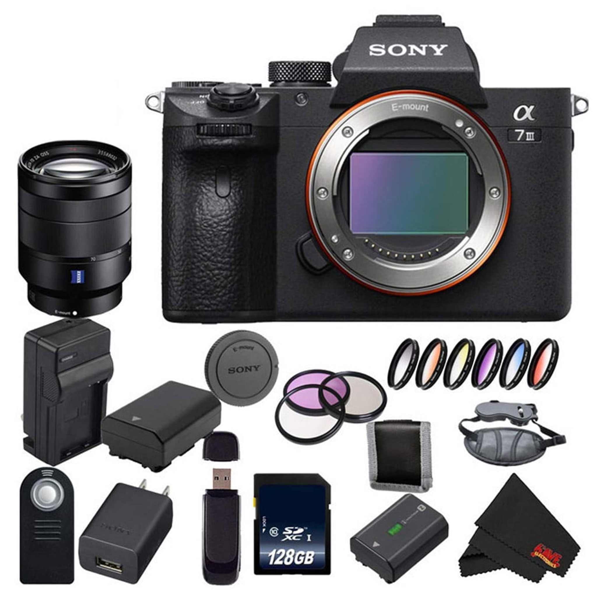 Sony Alpha a7 III ILCE7M3/B Mirrorless Digital Camera International Model + Sony 24-70mm Lens Base Bundle - Used Sony
