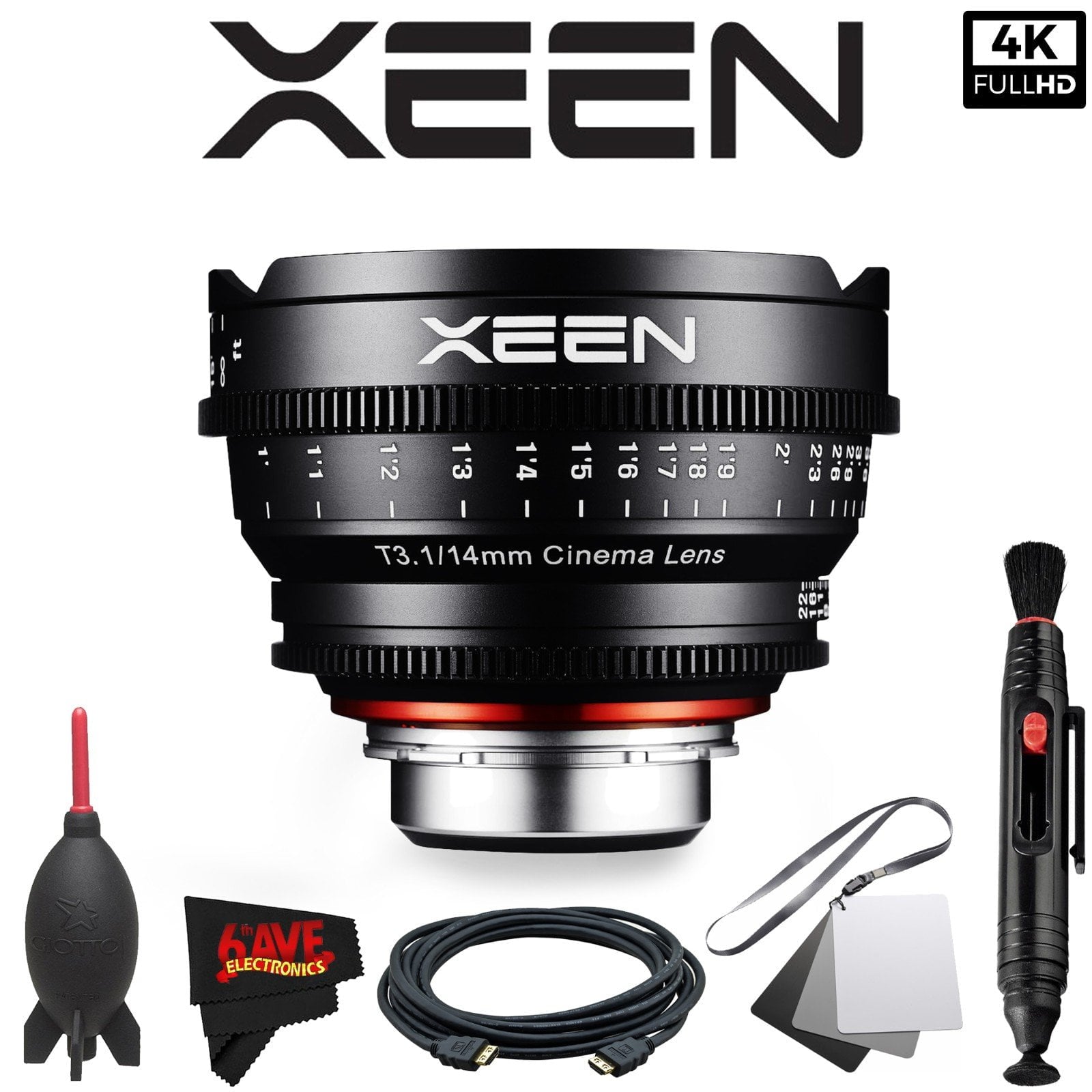Rokinon Xeen 14mm T3.1 Lens for Canon EF Mount with Professional Accessory Kit
