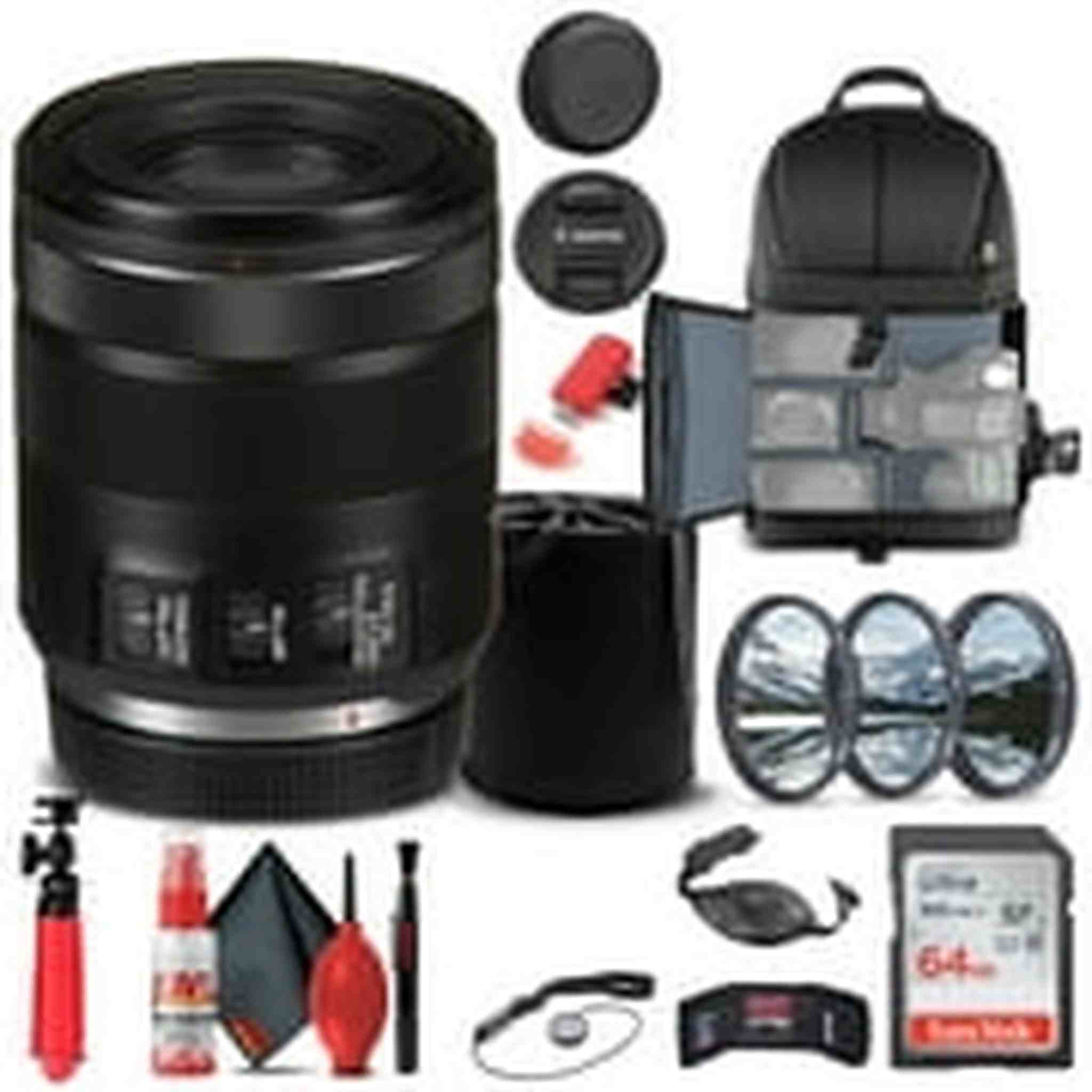 Canon RF 85mm f/2 Macro IS STM Lens 4234C002 + Filter Kit + BackPack + More