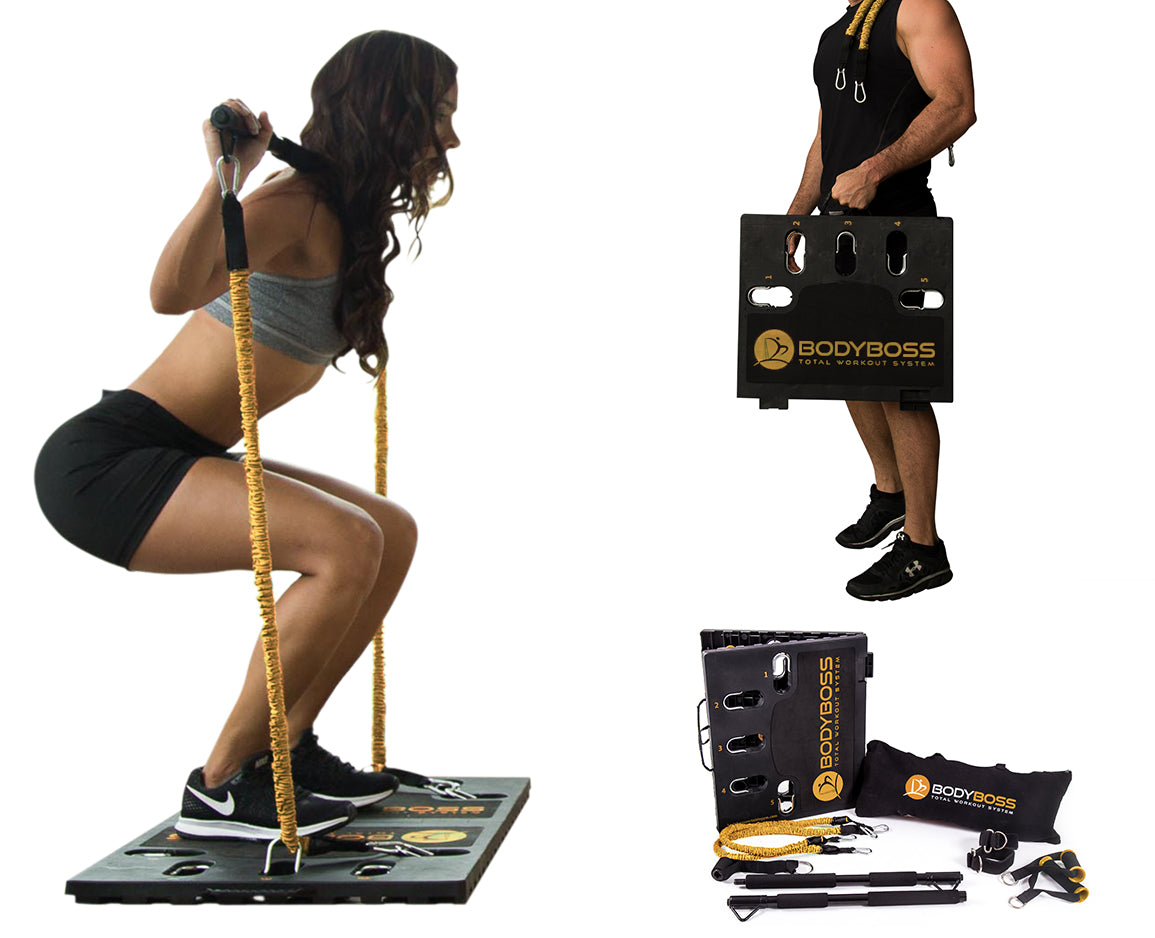 BodyBoss Home Gym 2.0 By 6Ave- Full Portable Gym Home Workout Bundle - PKG2-Gold
