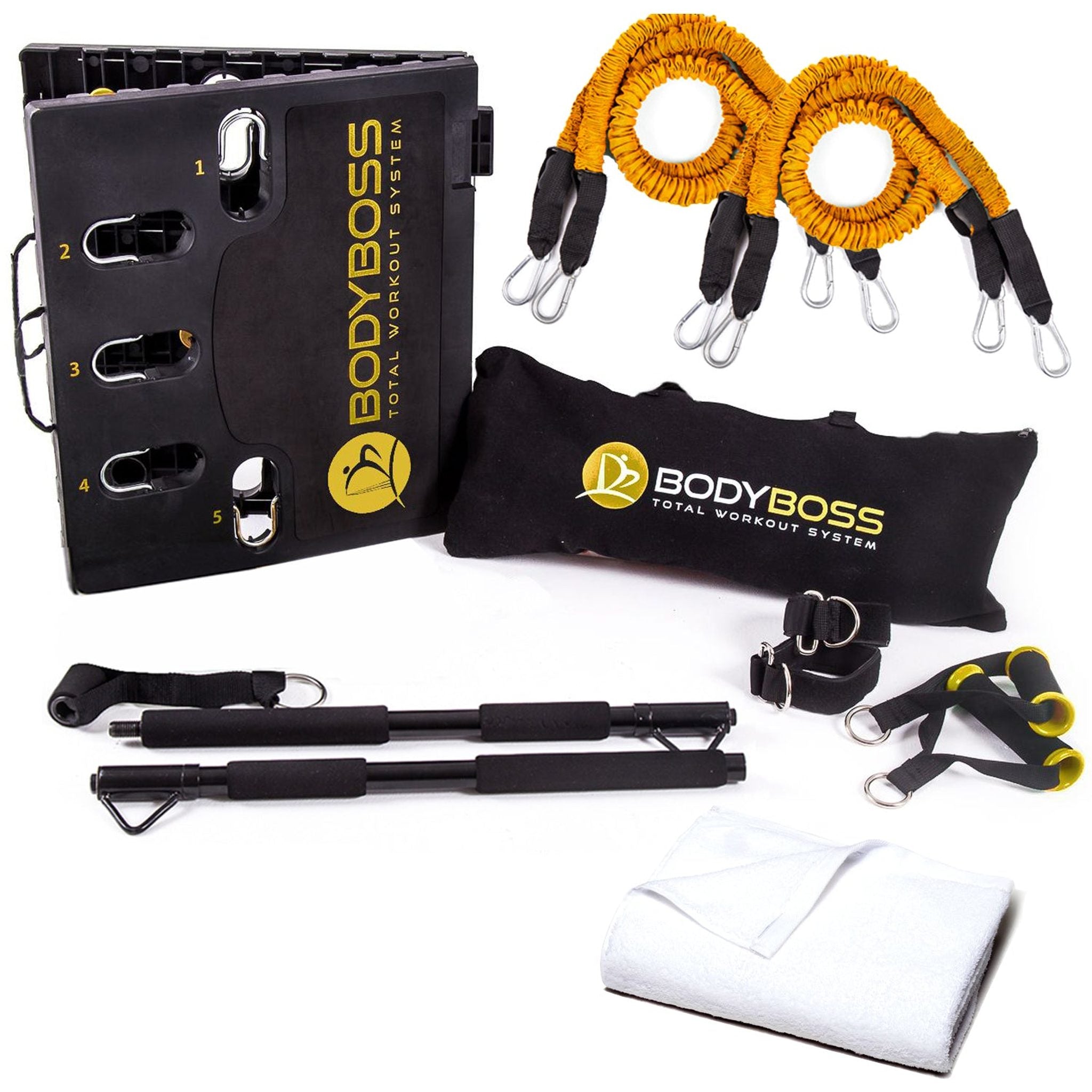 BodyBoss Home Gym 2.0 By 6Ave- Full Portable Gym Home Workout Bundle - PKG4-Gold