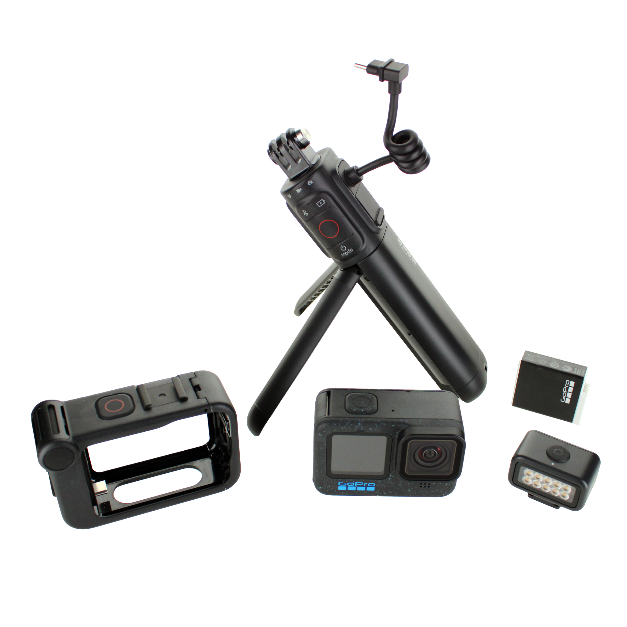 GoPro HERO 12 Creator Edition - with Volta Battery Grip, Tripod, Remote , Media Mod, Light Mod, Enduro Battery - Waterproof Action Camera + 64GB Extreme Pro Card and Extra Battery