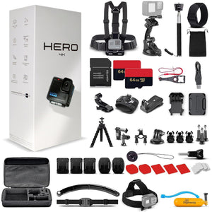 Go Pro HERO Compact - Waterproof Action Camera 50 In 1 Accessory + 2 X 64GB + More