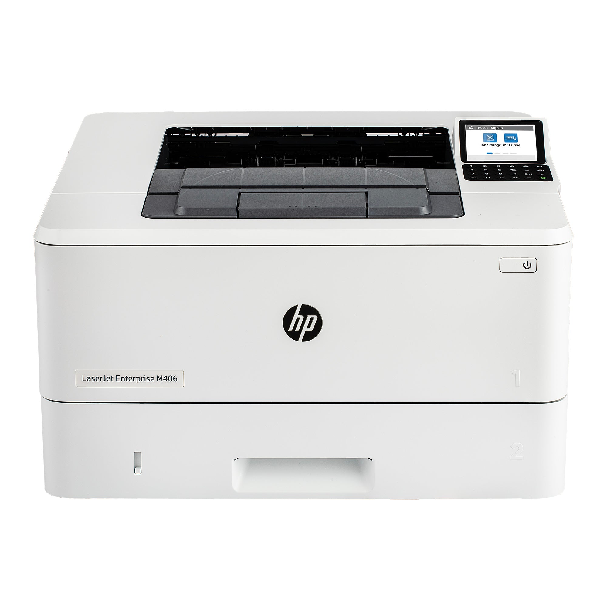 HP LaserJet Enterprise M406dn Monochrome Printer with built-in Ethernet & 2-sided printing 3PZ15A , white