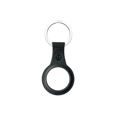 AirTag TPU Case leather finish with keychain Black