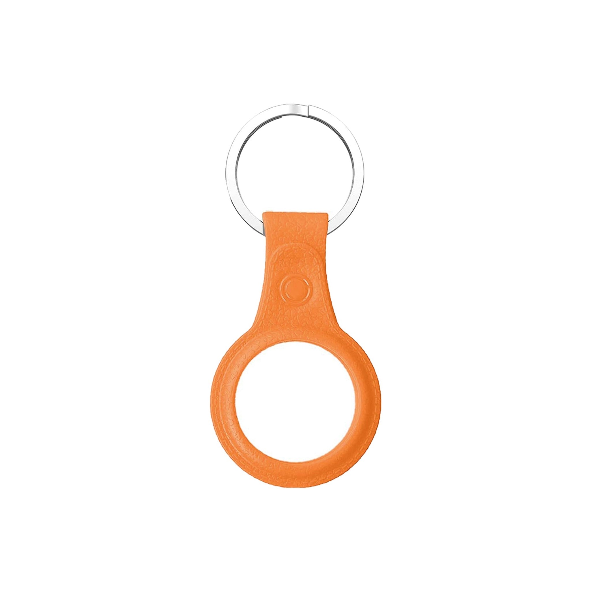AirTag TPU Case leather finish with keychain Orange 6Ave