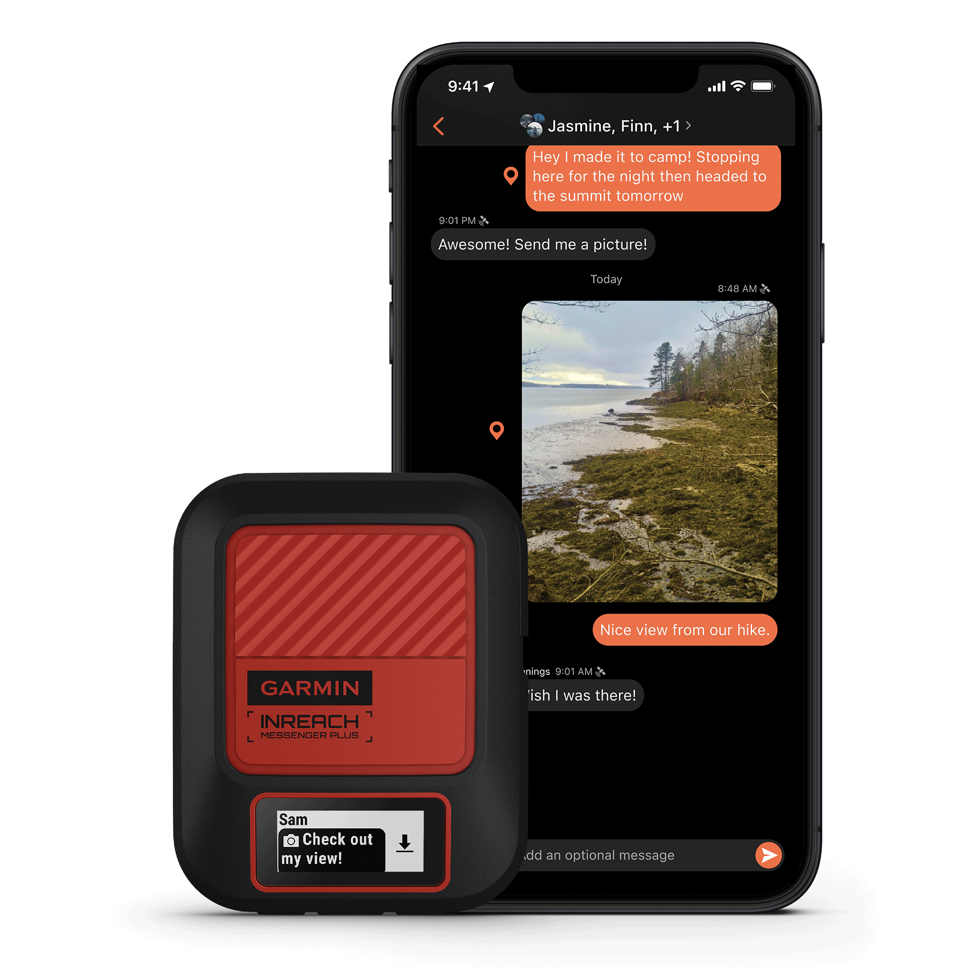 Garmin inReach Messenger Plus, SOS Satellite Communicator with Photo, Text & Voice Messaging Bundle