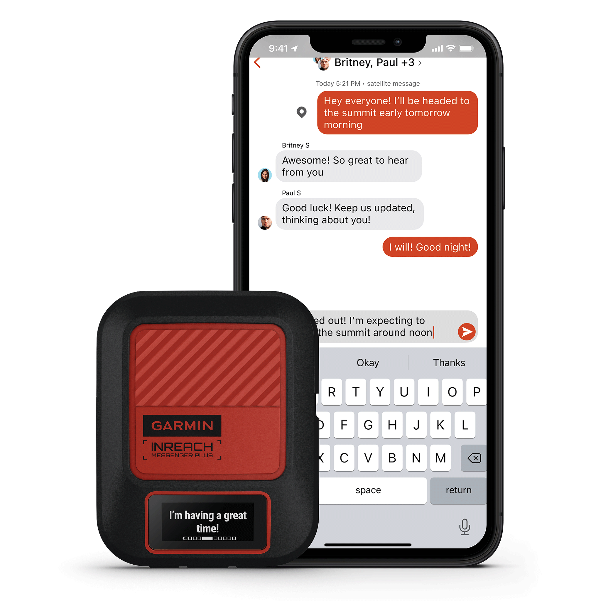 Garmin inReach Messenger Plus, SOS Satellite Communicator with Photo, Text & Voice Messaging Bundle